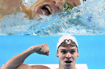 Leon Marchand broke the men’s 200m medley world record in winning his semi-final at the World Aquatics Championships in Singapore.